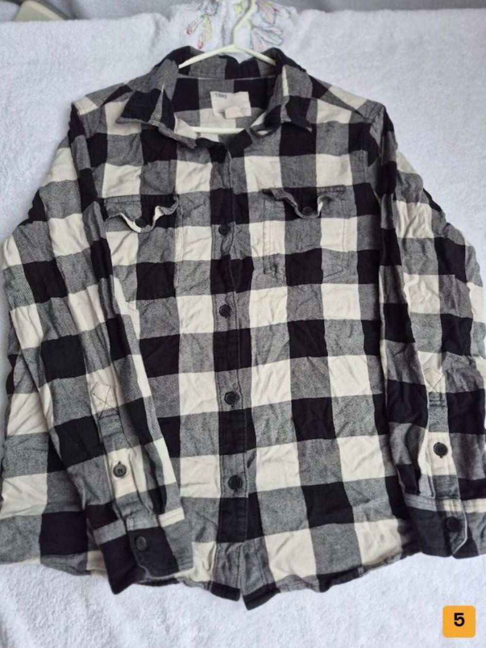 Tilley Plaid Button-Up Shirt Size XL Black/White